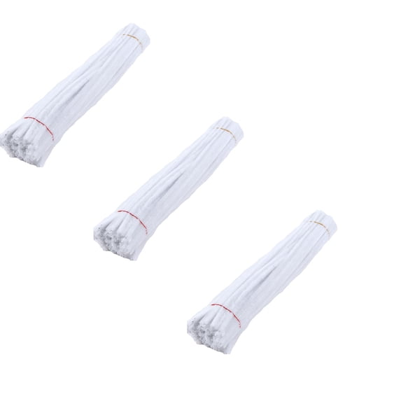 PPKVUFD 300 Pieces Pipe Cleaners Chenille Stem, Solid Color Pipe Cleaners Set for Pipe Cleaners DIY Arts Crafts Decorations, Chenille Stems Pipe Cleaners (White)