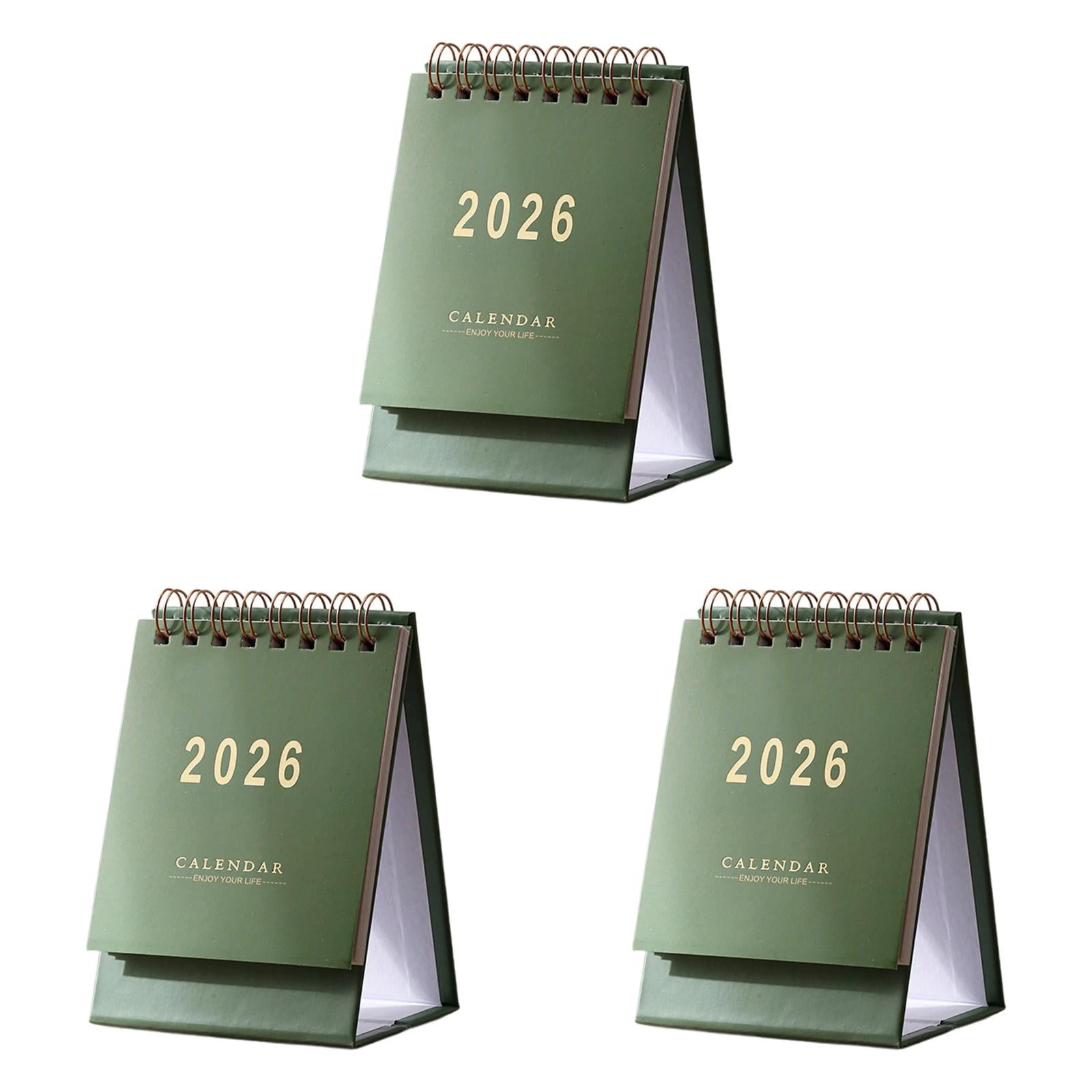 PPKVUFD 3Pcs Mini Desk Calendar 2025-2026, Standing Small Desk Calendar- Use July 2025 to Dec 2026 18 Monthly Desktop Calendar- Thick Paper Twin-Wire Binding for Home or Office