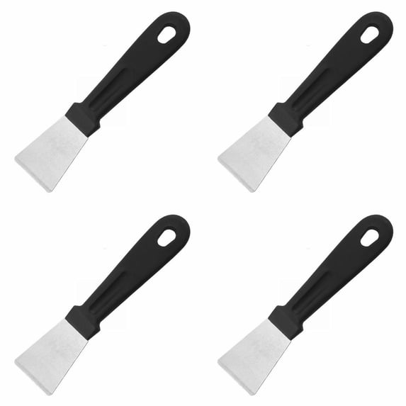 PPKVUFD 4Pcs Stainless Steel Metal Scraper, Stove Top Oven Scraper Tool Non Scratch, Window Glass Scraper,Kitchen Cleaning,Glass Stripper,Putty,Grout,Sticker,Wallpaper, Paint,Cooktop,Straight