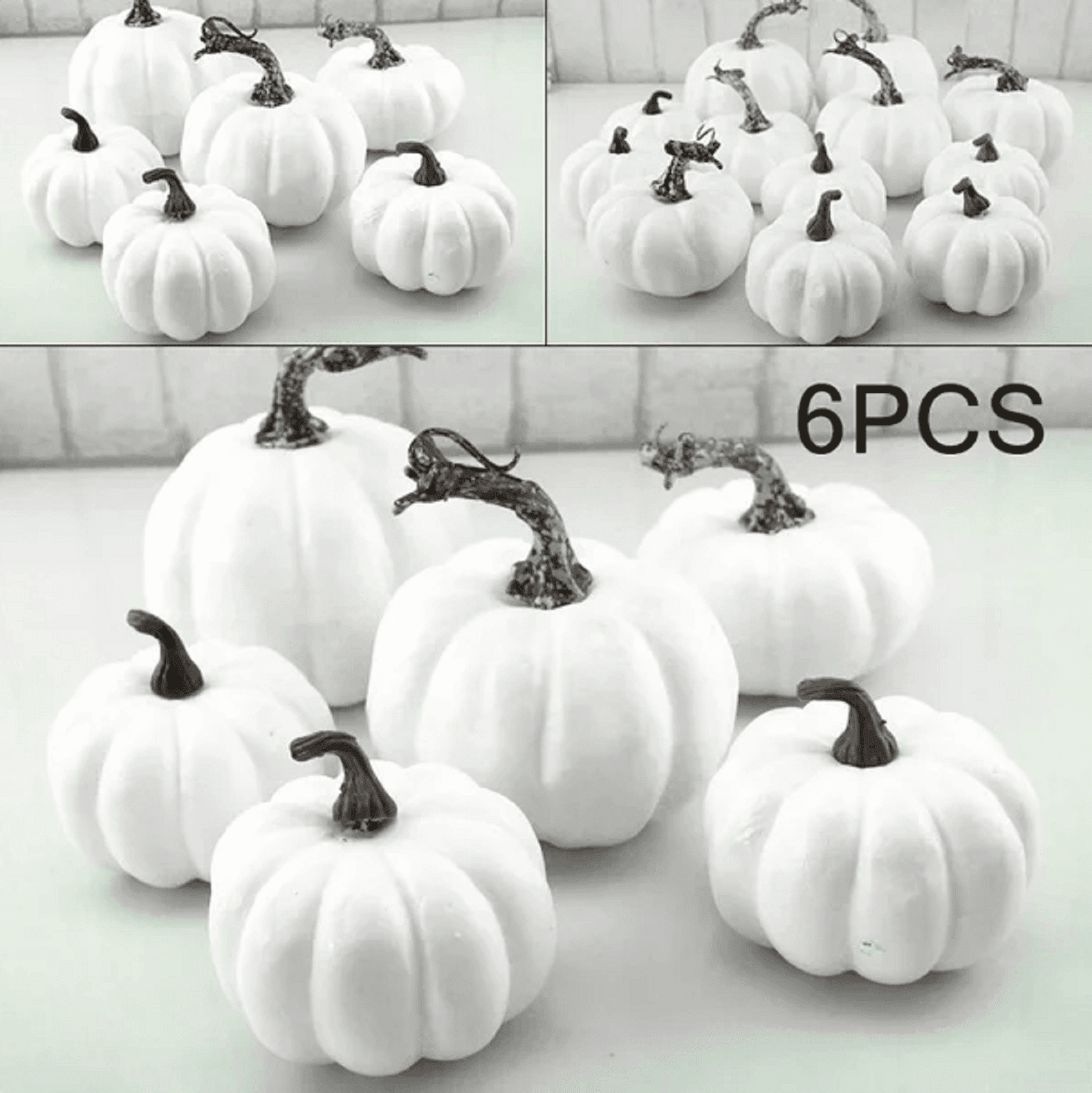 PPKVUFD 6PCS Fall Pumpkin Decor - Plastic Artificial Fake Pumpkins Used