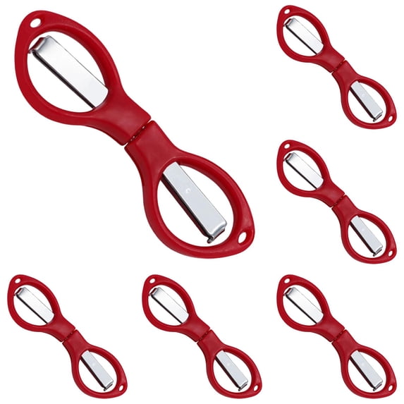 PPKVUFD 6Pcs Folding Scissors,Portable Stainless Steel Telescopic Cutter, Safety Foldable Pocket Small Scissors for Home, Office, Craft, Sewing, Nurse Accessories, Travel