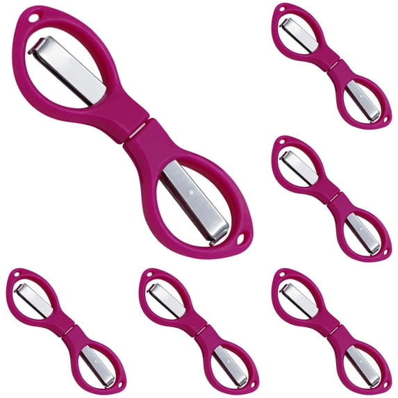 PPKVUFD 6Pcs Folding Scissors,Portable Stainless Steel Telescopic Cutter, Safety Foldable Pocket Small Scissors for Home, Office, Craft, Sewing, Nurse Accessories, Travel
