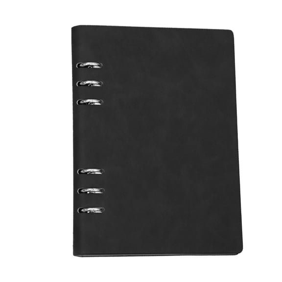 PPKVUFD A5 Refillable PU Leather Notebook, 6 Ring Hardcover Metal Binder Spiral Notebook 96 Sheets/192 Pages for Business Office Study Writing Journal Personal Planner