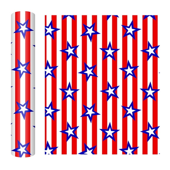 PPKVUFD America Flag Vinyl 1 Pcs 10'' x 12'', USA Flag Patriot Pattern PU Iron-On HTV Vinyl for T-Shirts Craft DIY, Stars Heat Transfer Vinyl Compatible with All Cutters