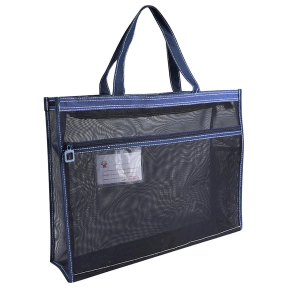 PPKVUFD Art Portfolio Bag, Portfolio Folder for Artwork, 17x13inch Blue Art Canvas Portfolio Case with Handle, Large Capacity Carrying Storage Case for Artwork, Poster, Sketching, and Drawing