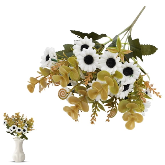 PPKVUFD Artificial Autumn Daisy Flowers 1 Bundle Fall Flowers Fake Outdoor Flowers for Window Box Garden Porch Centerpieces Wedding Decor