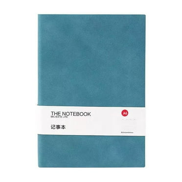PPKVUFD Blank Journal Notebook, 4.1 x 5.1 inch, A6 192 Unlined Pages, Hardcover Leather Journals for Women, Men, Writing and Notebooks for Work - 100 GSM Thick Paper, Blue