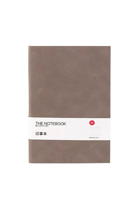 Blank Unlined Journal Notebook, Large A6 College Ruled Notebook, 192 Numbered Pages Work Notebook, 100gsm Thick Paper, Hardcover Vegan Leather Journal for Women Men School Office, Coffee