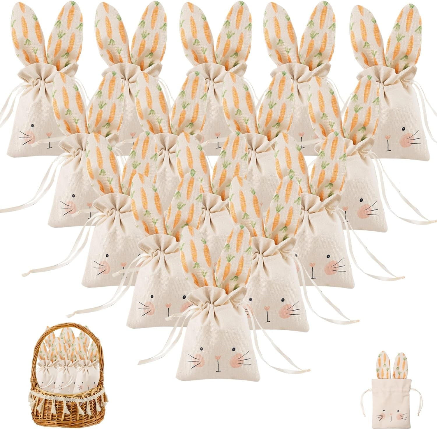 PPKVUFD Bunny Gift Bags Party Favor Birthday Decoration Reusable Goodie ...