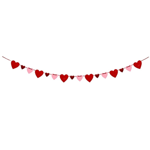 PPKVUFD Burlap Heart Banner Garland | Red Heart | Valentine's Day Decorations| Rustic Valentines Decor | Valentines Burlap Banner | Wedding Anniversary Birthday Party Decorations Supplies