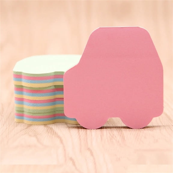 PPKVUFD Car Shape Sticky Notes, Colorful Sticky Pad, 1 Pads, 100 Sheets/Pad, Cute Memo Pads Colorful Self-Sticky Note Pads (Type2-Car Shape)
