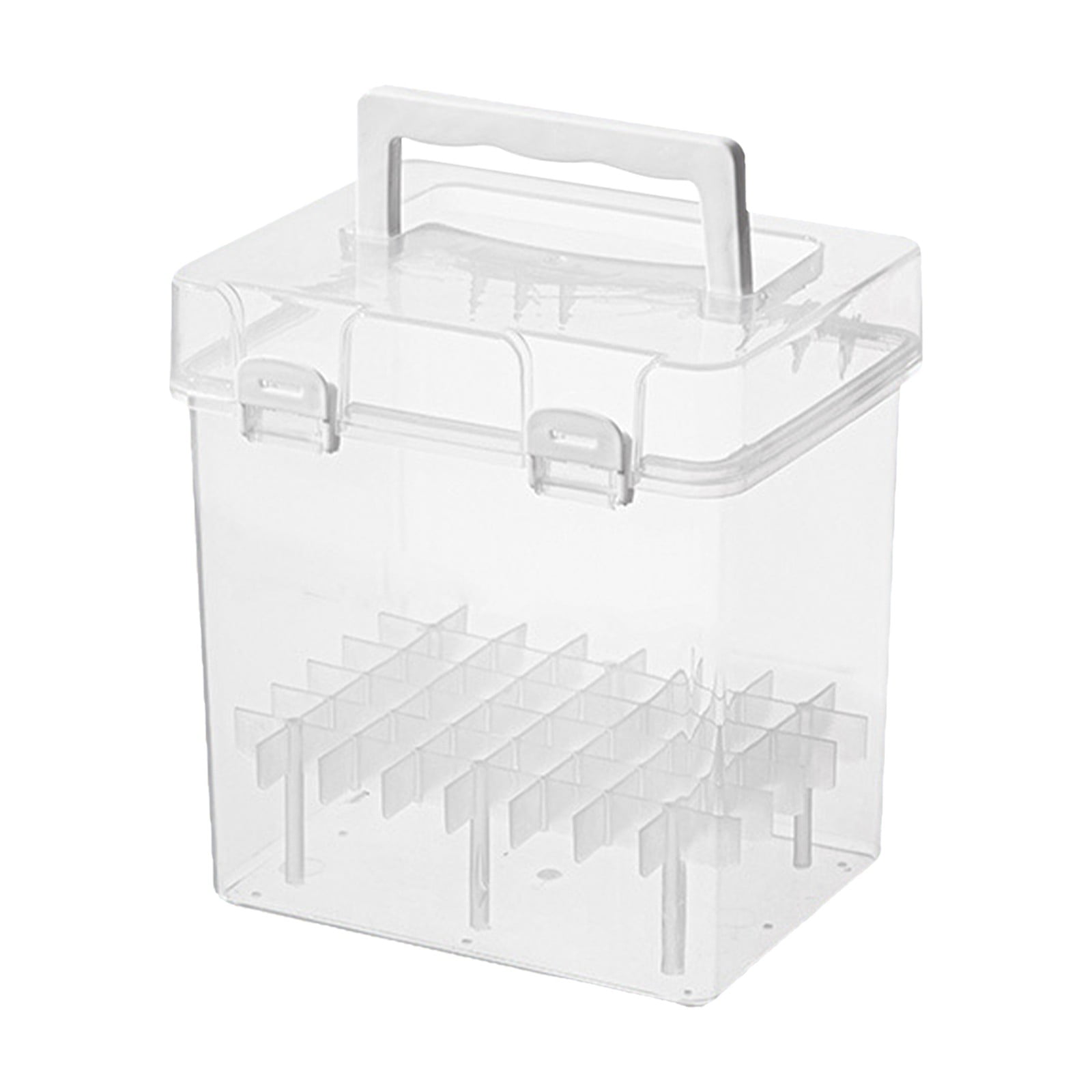 PPKVUFD Clear 48 Slot Plastic Carrying Marker Case Holder Storage Organizer Box for Paint Sketch Markers--Fits for Markers Pen from 12mm to 16mm Diameter