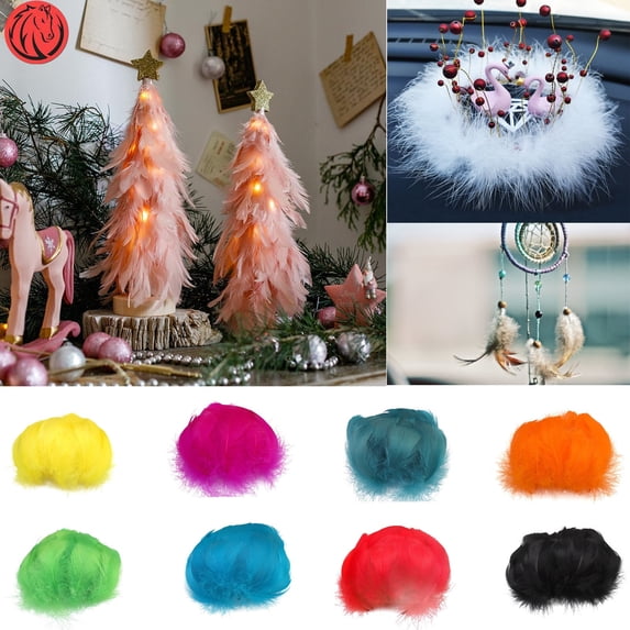 PPKVUFD Colorful Goose Feathers for Crafts - 100Pcs 2.4-4.7inch Craft Colored Feathers for DIY Crafts,Angel Wings,Dream Catcher and Wedding Party Decor