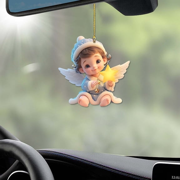 PPKVUFD Cute Star Angel 2D Acrylic Window Hanging, Little Angel Wall Decor for Bedroom Valentine’s Gift for Lovers Birthday Christmas Wedding Party Decorations