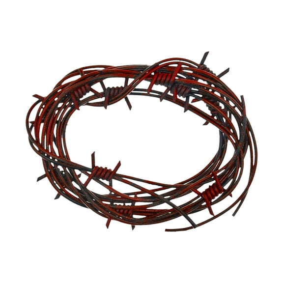 PPKVUFD Fake Rusted Barbed Wire Decoration Plastic Barb Wire Props for Western Party Halloween Christmas Tree Decorations, 8.2FT