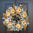 thumbnail image 1 of PPKVUFD Fall Decorations for Home - Fall Decor - 18 Inch Autumn Fairytale Pumpkin Foliage Maple Leaf Rose Wreath for Thanksgiving Halloween Farmhouse Harvest Front Door Outdoor Indoor Window Wall, 1 of 5