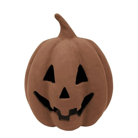 PPKVUFD Fall Halloween Decorations - Handmade Pumpkin Jack O' Lantern Outdoor Indoor - Halloween Autumn Farmhouse Table Festival Decoration for Home Porch Front Door Mantel Room(01-Coffee)