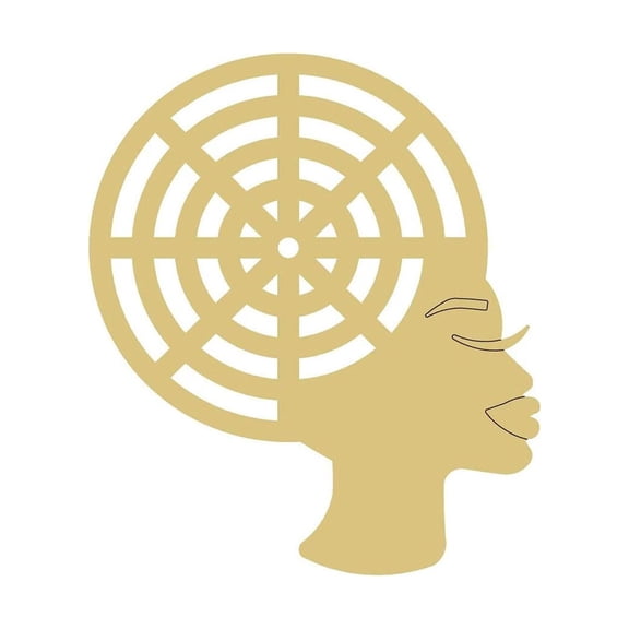 PPKVUFD Head Silhouette Wooden Cutout Craft Template for Wreath Afro Africa Women Queen Mother Head Image Stencil DIY Crafts for Mom Women 15" Mother's Day Presents Home Wall Decor