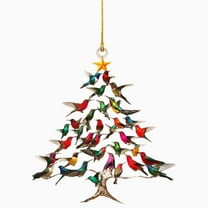 PPKVUFD Hummingbird Christmas Ornament, Colorful Hummingbirds Tree Decor, Stacked Hummingbird Ornament for Christmas, Winter Hummingbirds Home Decoration, for Bird Lovers