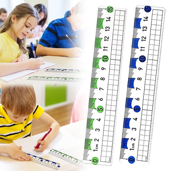 PPKVUFD Measuring Plastic Flexi 6" Easy Read 15 cm English Metric 150 mm Ruler Converter, Clear Ruler With Clear Scale Measuring Tool Multifunctional Drawing And Marking Ruler (Type5-Random Color)