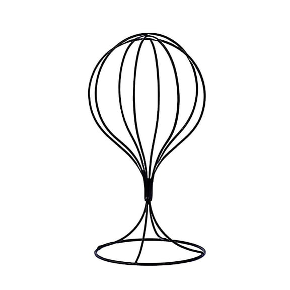 PPKVUFD Metal Wig Stand Holder, 12.6inch Stable Sturdy Wig Head Display, Durable Hat Storage Stand, Freestanding Wig Stand for Decoration Display-Black