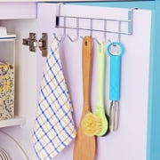 PPKVUFD Over The Door Hooks Hanger, Heavy Duty Rack for Winter Coat, Fits 1 3/4" Doors, Bathroom Accessories and Towel Organizer Holder - Silver
