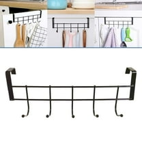 PPKVUFD Over the Door 5 Hooks Home Bathroom Organizer Rack Clothes Coat Hat Towel Hanger Stainless Steel Good Load-Bearing (Hx3.54 in & Lx9.05 in)