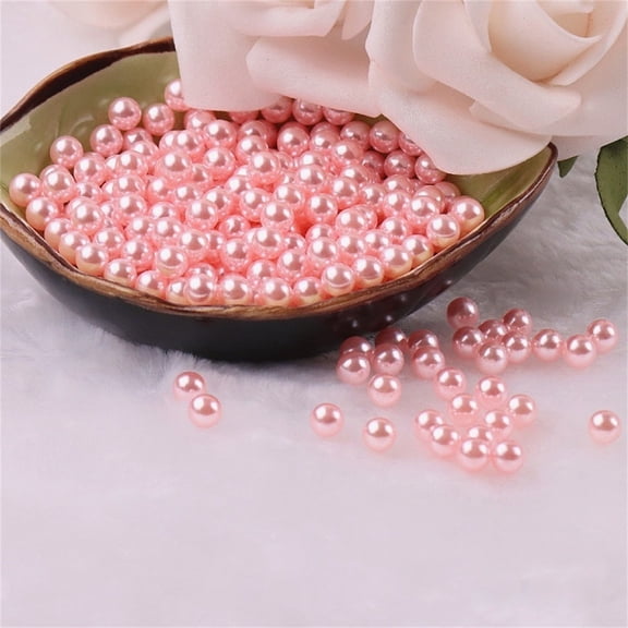 PPKVUFD Pearl Beads, 130 Pcs Craft Beads Loose Pearls 3-8mm No Hole Round Spacer Beads for Earring Bracelet Necklace Key Chains Jewelry DIY Craft Making,Decoration and Vase Filler