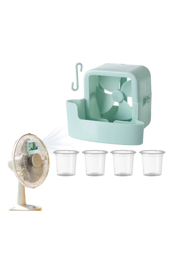 Portable Fan Cooling Attachment - No-Drill Ice Box Fan Cooler with Hook, Energy-Saving Evaporative Air Cooler for Home, Office, Apartment, Patio & Outdoor Tent