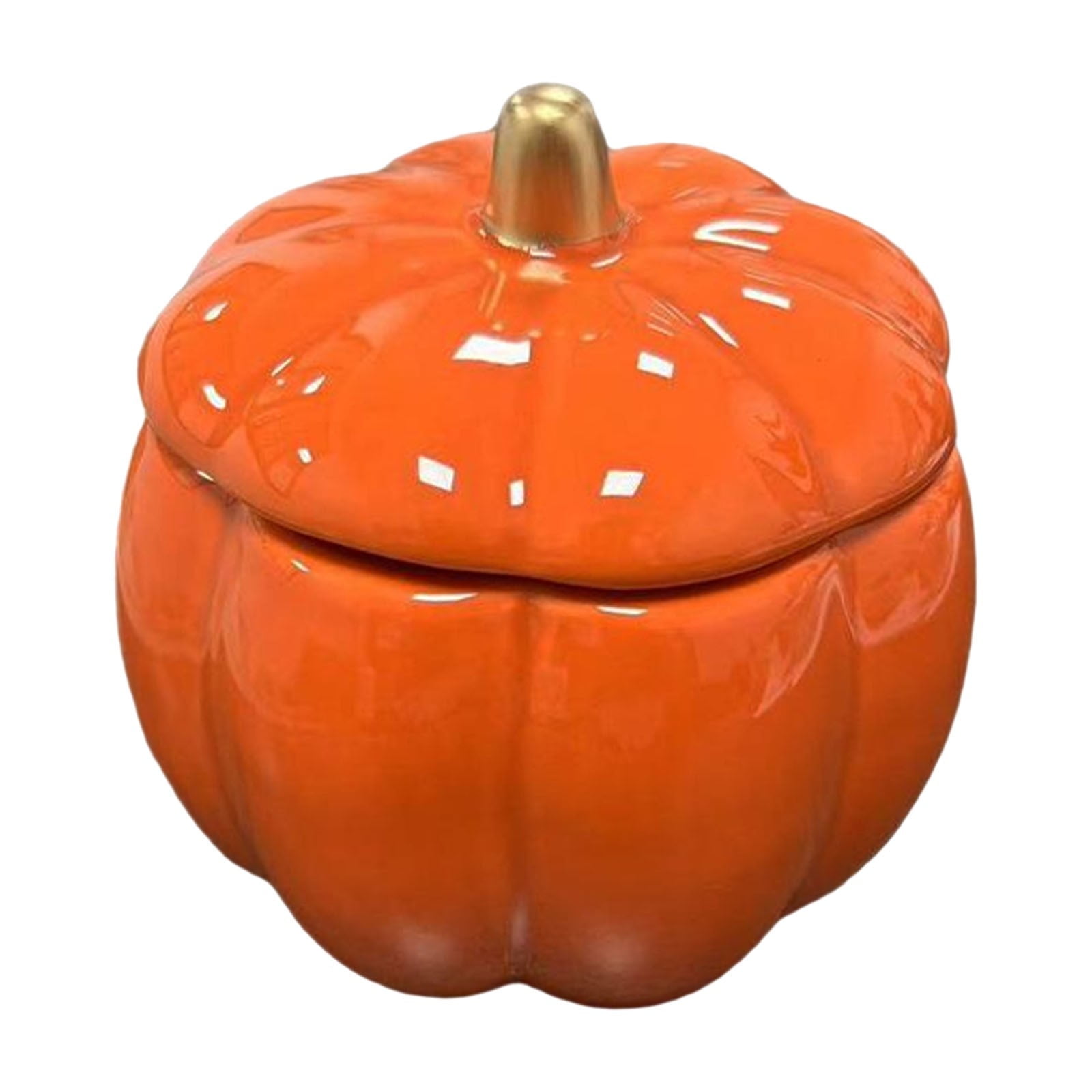 PPKVUFD Pumpkin Candle Jar for Making Candles, 1PCS Orange Ceramic Candle Jars with Lids, Small Candle Containers for DIY Candle Gifts Halloween Fall Thanksgiving Table Decorations