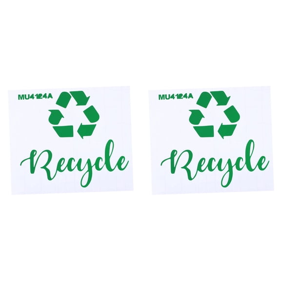 PPKVUFD Recycle Sticker for Trash Bins - Perfect Recycling Stickers for Trash Can - 2 Pack - 6" by 6" Decal Logo - Ideal Label Sign for Home or Office Refuse Bin - Suitable for Indoor/Outdoor use