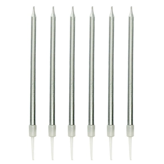 PPKVUFD Silver Long Thin Metallic Birthday Candles, Cake Candles, Birthday Parties, Wedding Decorations, Party Candles