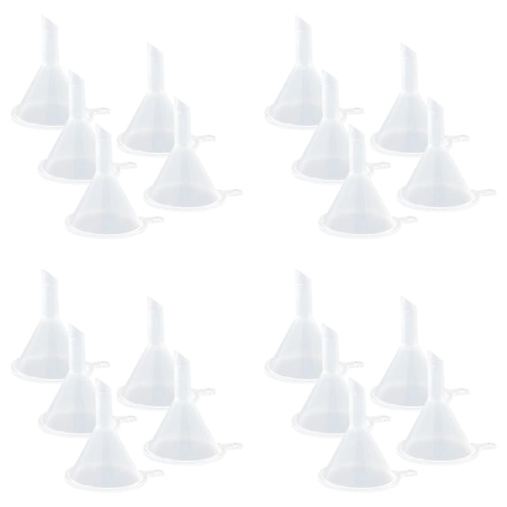 PPKVUFD Small Funnel, Clear Plastic Mini Funnels for Science Lab Bottle Filling Liquid, Essential Oils, Spice, Powder(20 Pack)