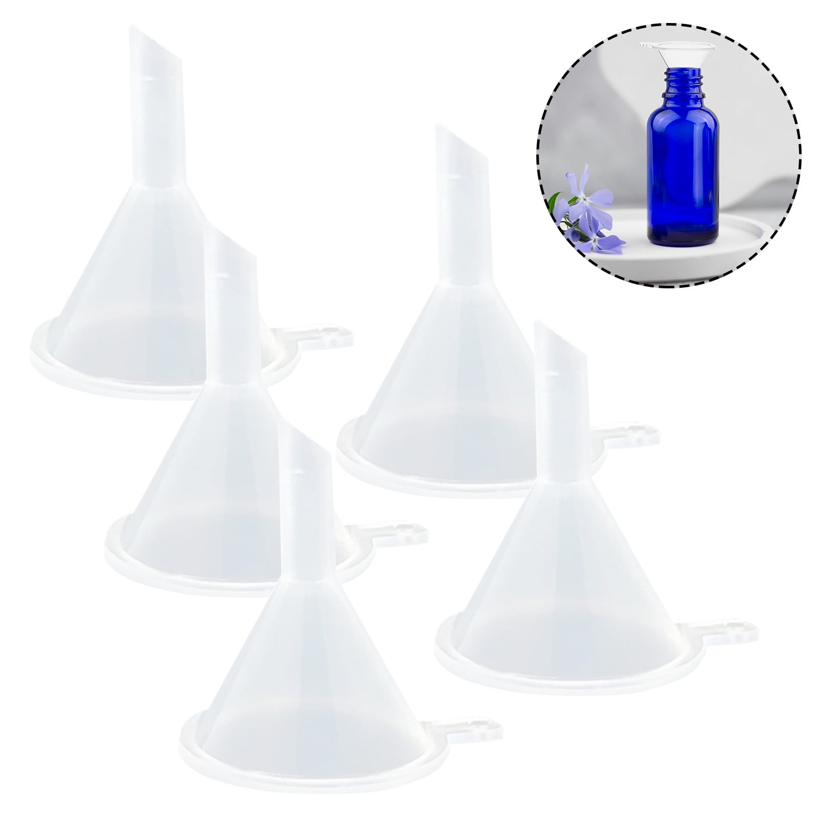 PPKVUFD Small Funnel, Clear Plastic Mini Funnels for Science Lab Bottle ...