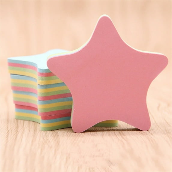 PPKVUFD Star Shape Sticky Notes, Colorful Sticky Pad, 1 Pads, 100 Sheets/Pad, Cute Memo Pads Colorful Self-Sticky Note Pads (Type2-Star Shape)