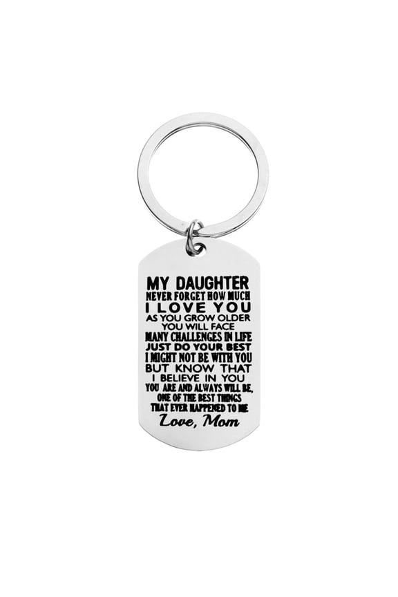 To My Daughter Christmas Keychain Gifts, I Love You Daughter Keychain for Birthday Thanksgiving Present