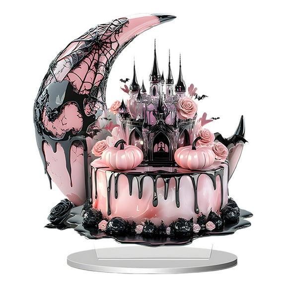 PPKVUFD Witch Decor, Halloween Decorations, Dark Witch 2D Acrylic Desk Decor, Gothic Tabletop Centerpiece, 360° Display, Suitable for Living Room, Spooky Party Decoration, Unique Presents