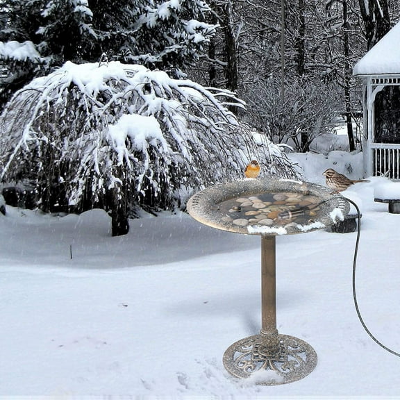 PPLoney 10W Bird Bath Heater with Thermostat for Winter - Safe 5V USB Power, 4.3ft Cord, Ideal for Metal, Plastic & Stone Baths, Keeps Water at 26℃/78°F
