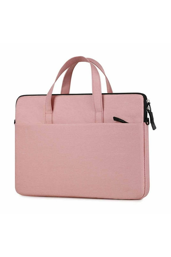 14 Inch Laptop Bag - Waterproof Shoulder Crossbody Briefcase for Men & Women, Business Travel Organizer with Multiple Pockets & Adjustable Strap (Pink)