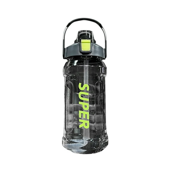 PPLoney 1500ml Sports Water Bottle with Straw, Leak-Proof Design, Portable and Shatterproof, Ideal for Outdoor Activities and Workouts, Includes Built-in Phone Stand.