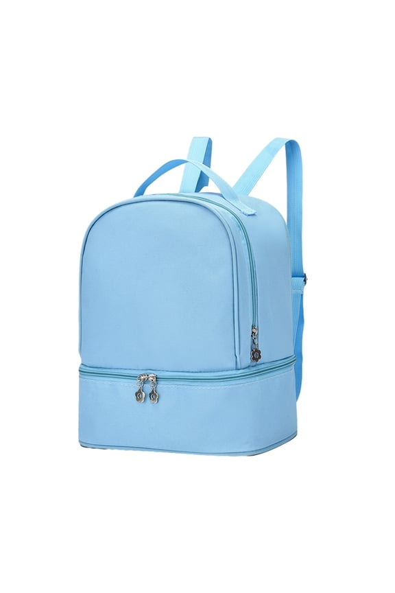 2-in-1 Insulated Backpack & Lunch Bag - Durable Water-Resistant Design, Spacious Compartments for Tablets & Snacks, Perfect for Travel & Outdoor Activities (Sky Blue)