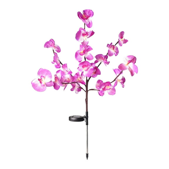 PPLoney 20 Pcs Solar Orchid Flower Lights - Upgraded Outdoor Garden Lamp for Patio, Yard, and Landscape, Adjustable Stems and Leaves, Durable IP44 Waterproof, Automatic Night Lighting