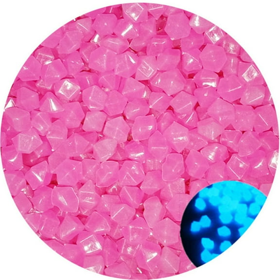 PPLoney 200 Colored Glowing Stones for Garden, Walkways, Aquarium, Pool, Indoor & Outdoor Decor - Luminous Pebbles, Glow in the Dark Pea Gravel, Decorative Base Filling