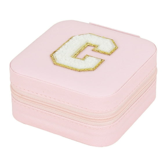 PPLoney 26 Letters Jewelry Storage Box - Earring Organizer with Necklace Hooks and Ring Tray, Flannel Display Case for Bracelets, Watches, Accessories - Elegant Gift Idee