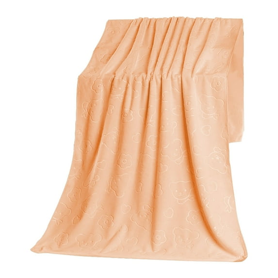 PPLoney 2pcs Soft Plush Embossed Bear Towel - Super Absorbent, Thick & Cozy for Bath, Gym, Beach, and Everyday Use, 70x140 cm