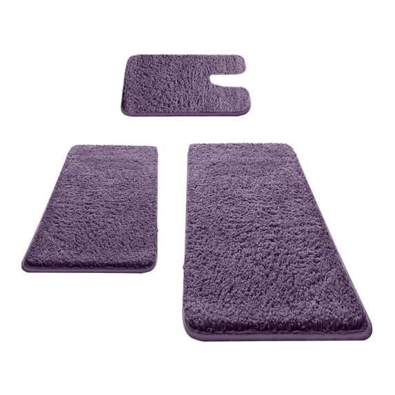PPLoney 3-Piece Memory Foam Bath Rug Set Soft Non-Slip Mat for Bathroom & Laundry Room