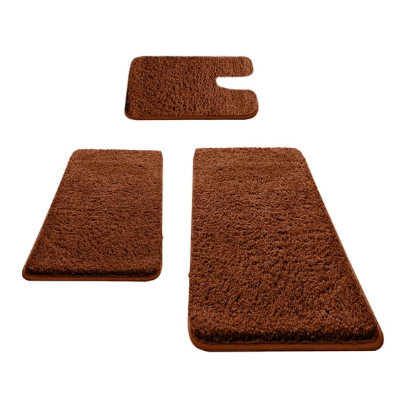 PPLoney 3-Piece Memory Foam Bath Rug Set Soft Non-Slip Mat for Bathroom & Laundry Room
