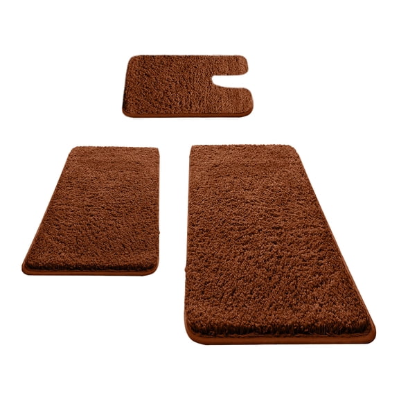 PPLoney 3-Piece Memory Foam Bath Rug Set Soft Non-Slip Mat for Bathroom & Laundry Room