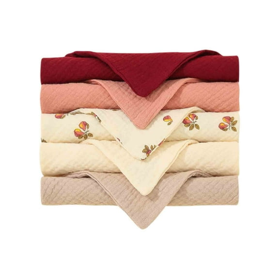 PPLoney 5-Piece Cotton Gauze Bib Set - Soft, Multi-Functional Towel for Feeding and Cleaning - Ideal for Baby Showers, Registrations, and Special Occasions - Easy to Wash