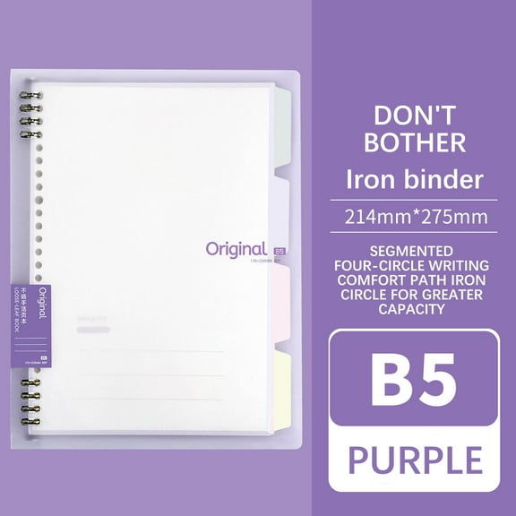 PPLoney B5 Loose Leaf Notebook for Students and Professionals - Thick Cover, Portable Design for Easy Carrying - Perfect for Plans, Notes, Study, Work, and Life Management - 21.4x27.5cm